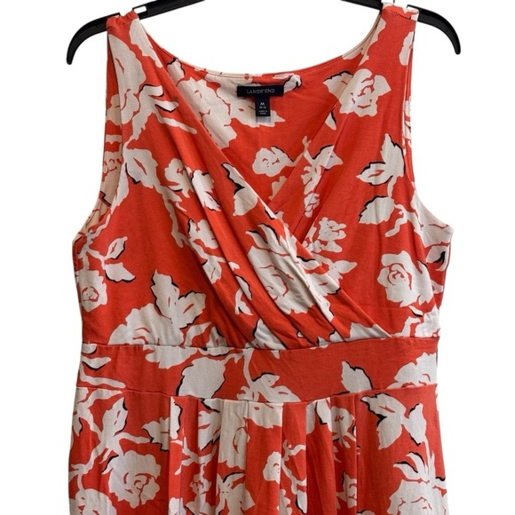 Lands' End Red Orange and White Floral Mini Dress - Picture 3 of 7